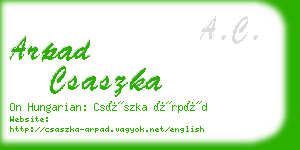 arpad csaszka business card